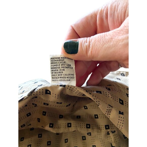 High Profile Button Down Blouse Beige Size 20W Vintage - Picture 4 of 13